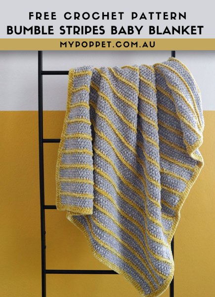 Free Crochet Pattern Bumble Stripes Baby Blanket