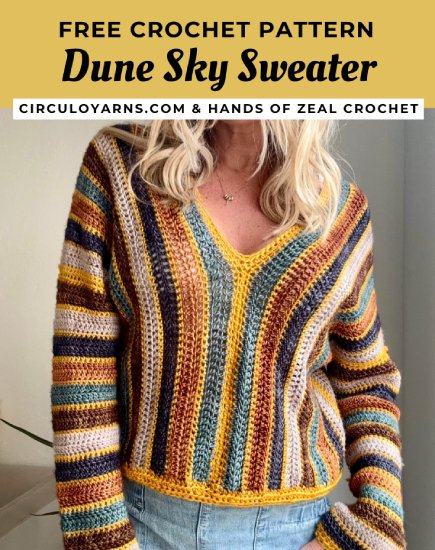 Free Crochet Pattern Dune Sky Sweater
